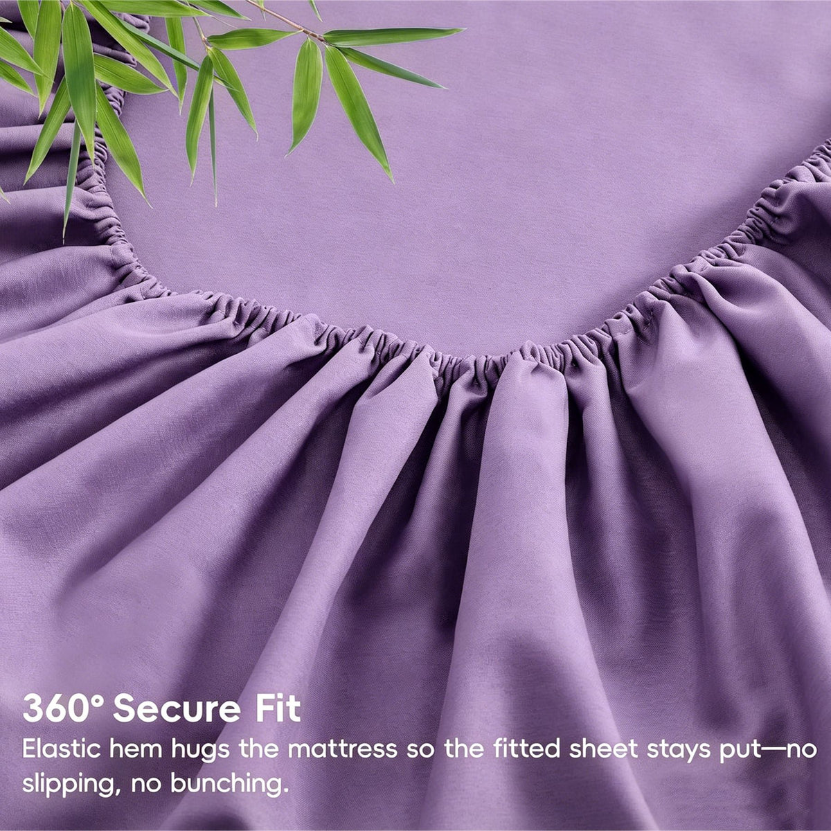 4 Piece Ultra Soft Bamboo Breathable Sheet Set -Hotel 2000TC Breathable Bed Sheets Set with 37 Centimetre Deep Pocket-Breathable Sheets for Hot Sleepers(Purple,King)