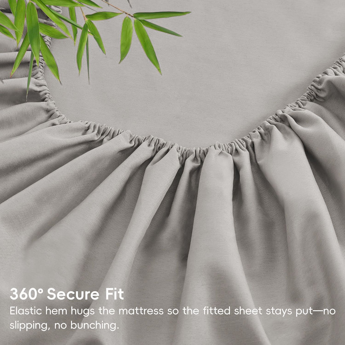 4 Piece Ultra Soft Bamboo Breathable Sheet Set -Hotel 2000TC Breathable Bed Sheets Set with 37 Centimetre Deep Pocket-Breathable Sheets for Hot Sleepers(Silver-gray,Queen)