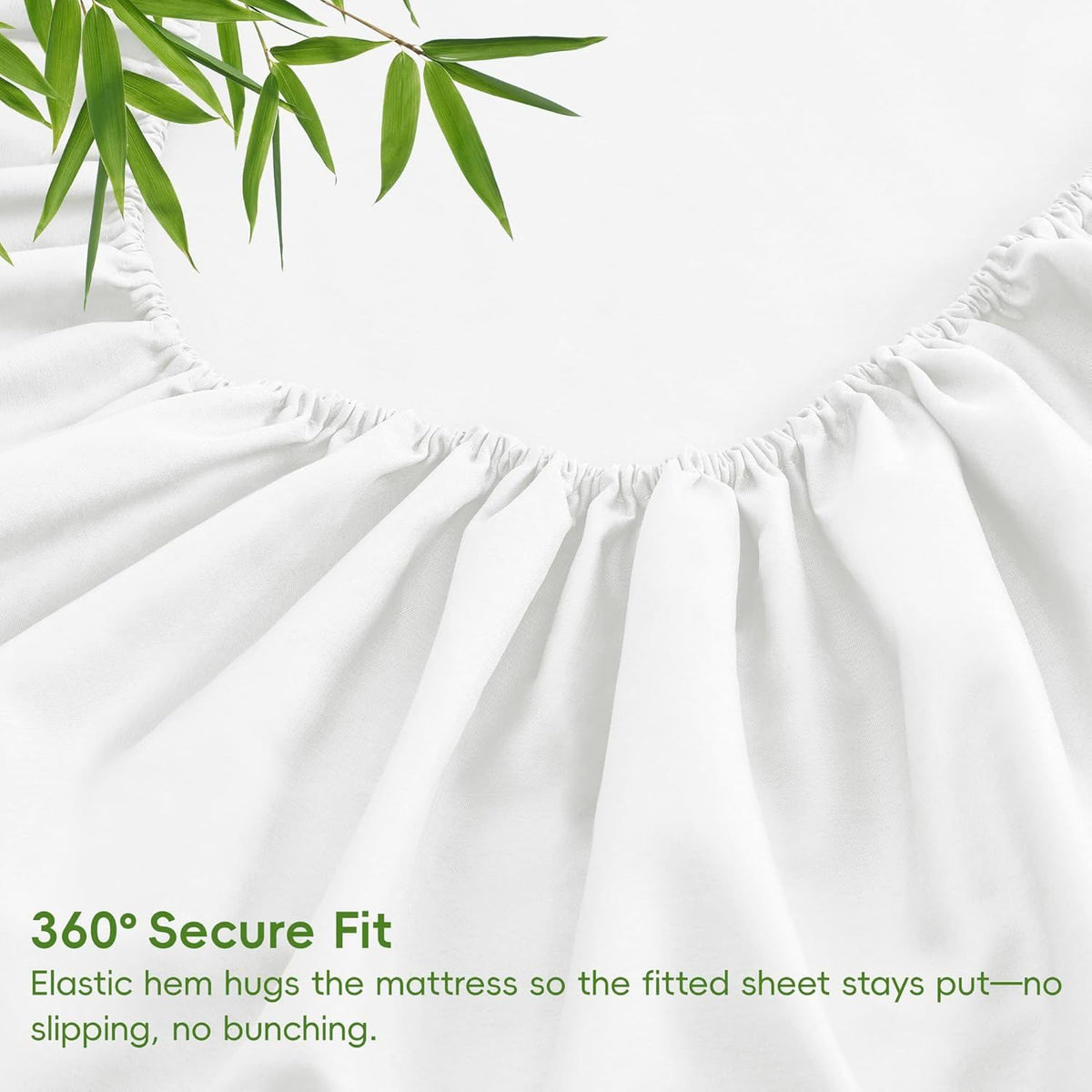 4 Piece Ultra Soft Bamboo Breathable Sheet Set -Hotel 2000TC Breathable Bed Sheets Set with 37 Centimetre Deep Pocket-Breathable Sheets for Hot Sleepers(White,Queen)