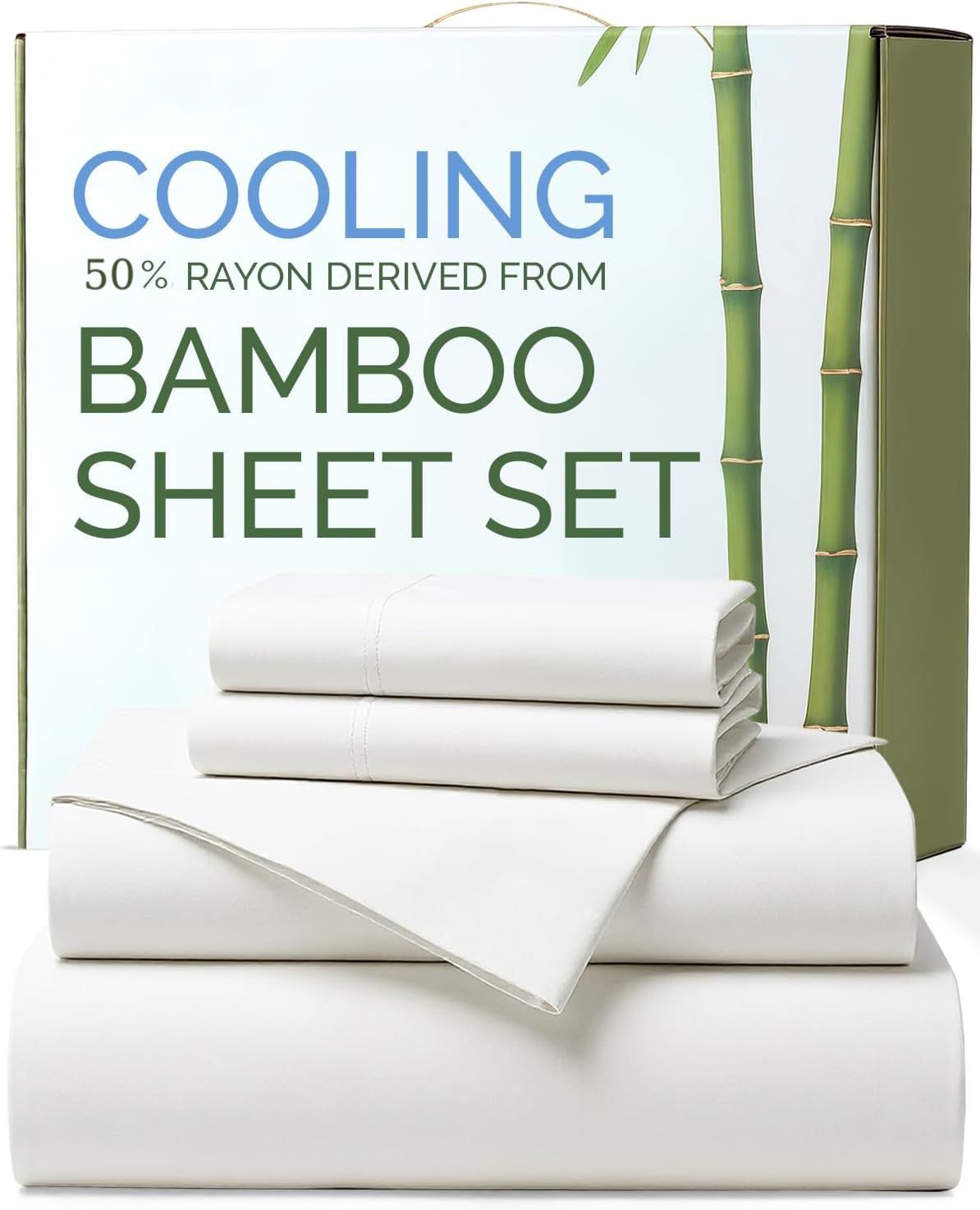 3 Piece Ultra Soft Bamboo Breathable Sheet Set -Hotel 2000TC Breathable Bed Sheets Set with 37 Centimetre Deep Pocket-Breathable Sheets for Hot Sleepers(White,Single)