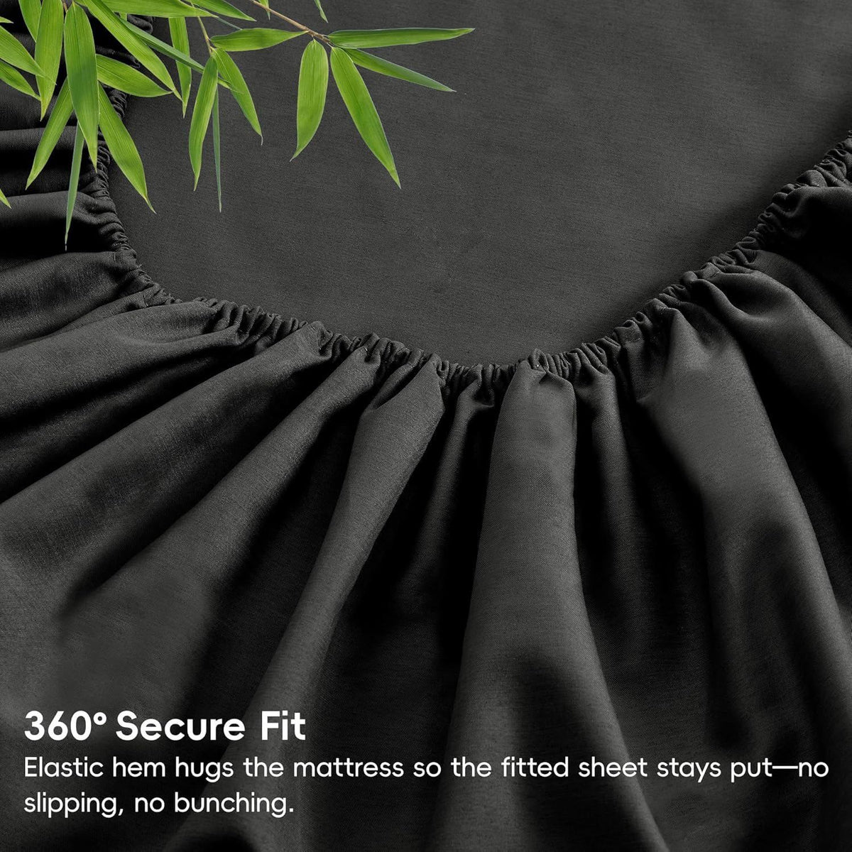 4 Piece Ultra Soft Bamboo Breathable Sheet Set -Hotel 2000TC Breathable Bed Sheets Set with 40 Centimetre Deep Pocket-Breathable Sheets for Hot Sleepers(Black,Super King)