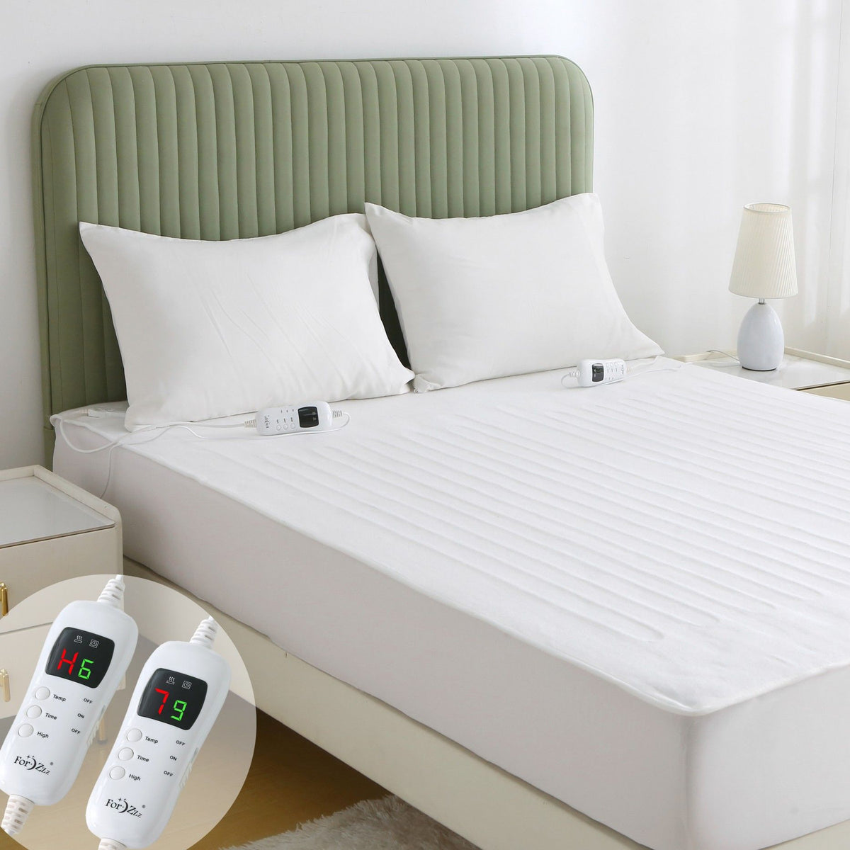 Electric Heated Mattress Pad Blanket with Dual Control & 9-Hour Auto Off & 9 Heat Settings, Preheat Functions, Overheat Protection, Machine Washable Fully Fitted Electric Sheet(Super King)