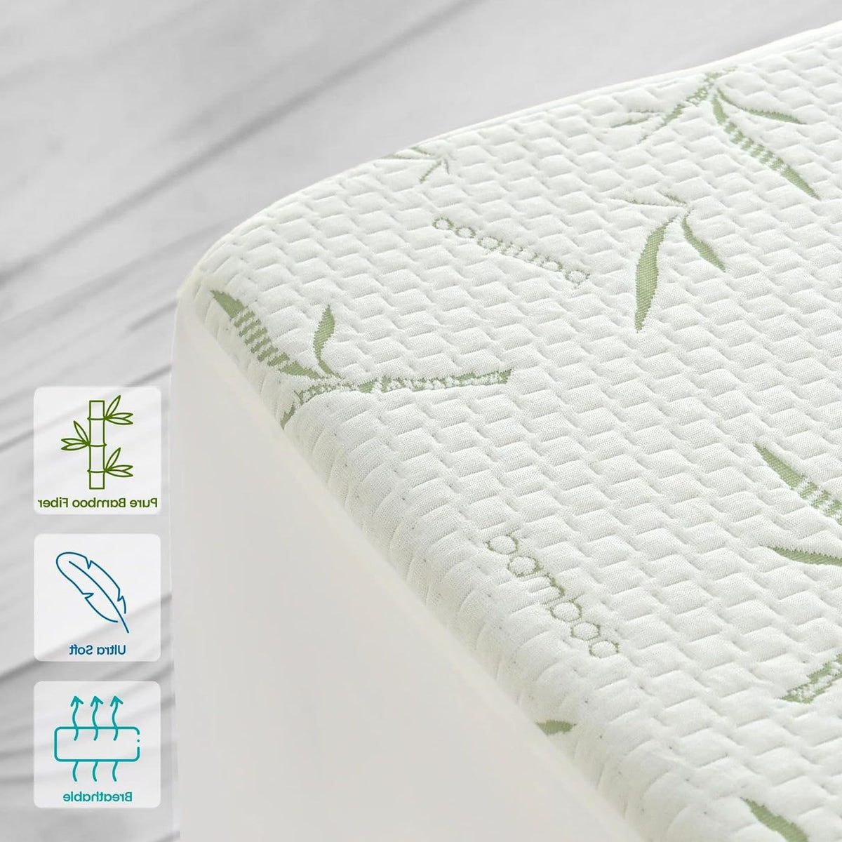 Waterproof Mattress Protector,Breathable Mattress Cover,3D Air Fabric Cooling Bed Pad Cover, Deep Pocket 40cm(Double,Green)