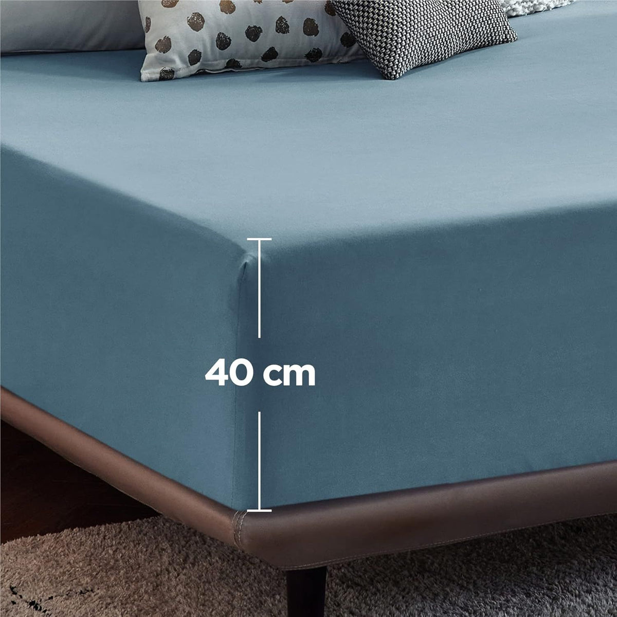 2000TC Hotel Quality Fitted Sheets - 2 Piece Fitted Sheets  -Breathable Bedding - Wrinkle, Fade, Stain Resistant- 16inch/40cm Deep Pocket Fitted Bed Sheets-Wrinkle and Fade Resistant,(Ocean,Single)