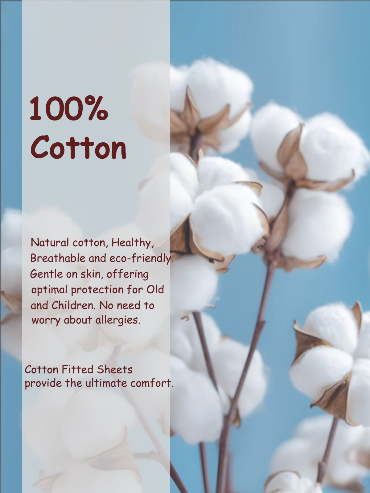 100% Cotton Fitted Sheet - Super Soft 40cm Deep Pocket Bottom Sheets - White Elastic Sheet（King,White)