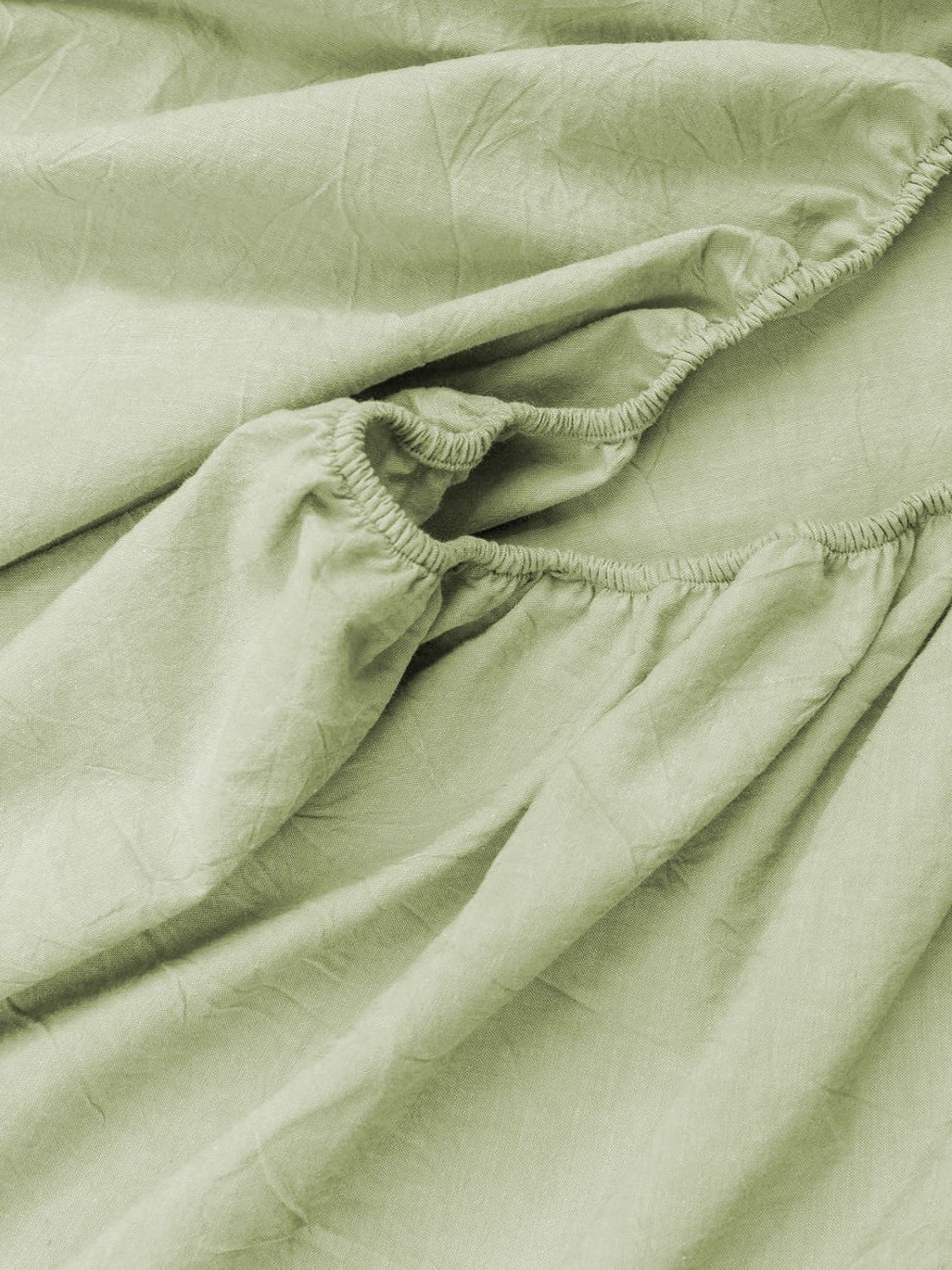 100% Cotton Fitted Sheet - Super Soft 40cm Deep Pocket Bottom Sheets - White Elastic Sheet（Queen,Green beans)