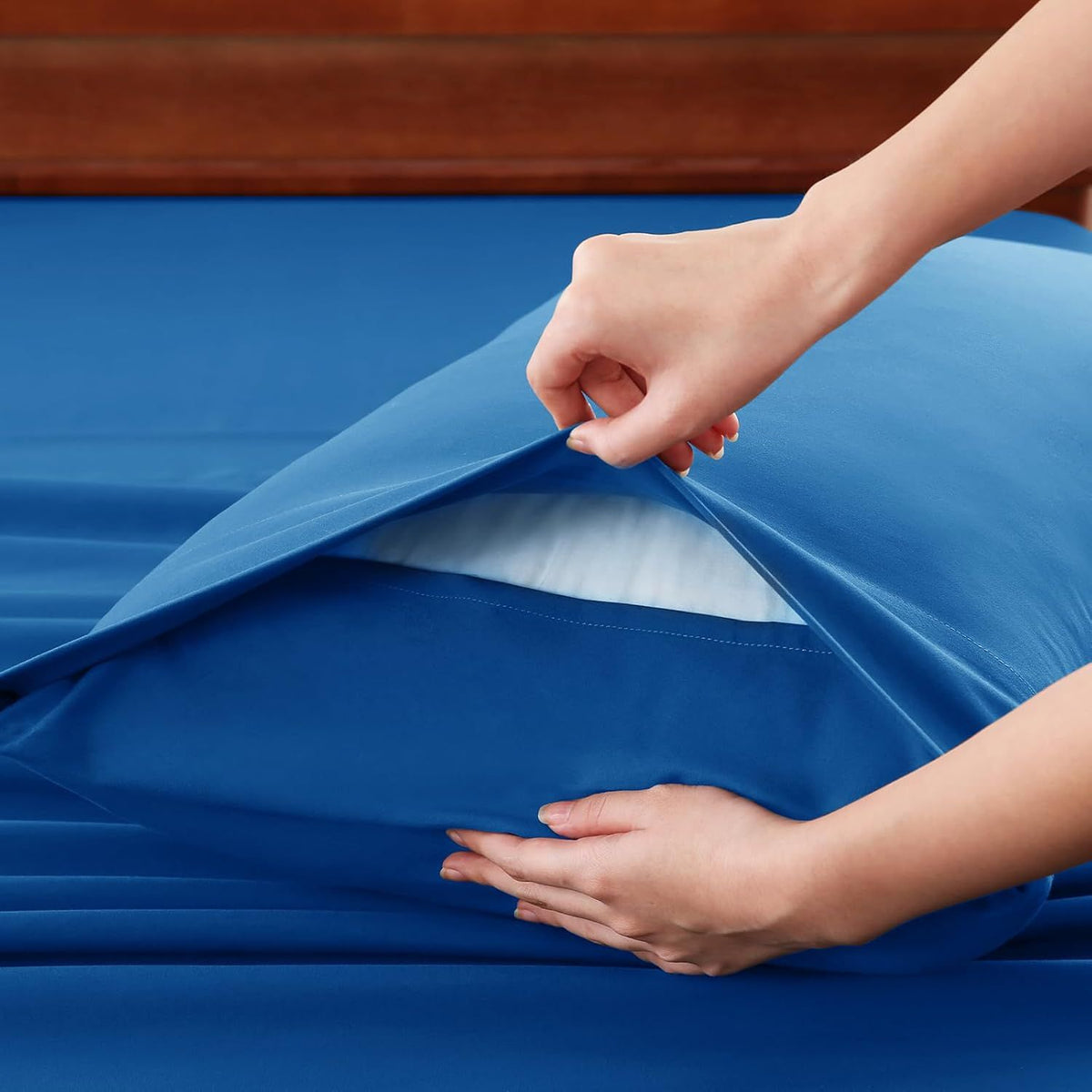 Hotel Soft Bed Sheet Set- Bedding Sheets & Pillowcases -Breathable Bedding - Wrinkle, Fade, Stain Resistant-Deep Pocket Flat Fitted Bed Sheet Set(Royal blue,King)