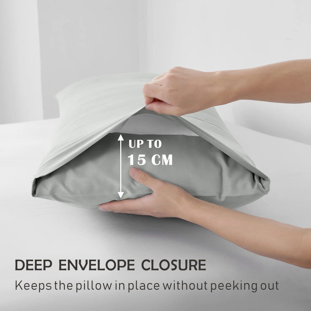 3 Piece Fitted Sheet Set- Fitted Sheet & Pillowcases -Breathable Bedding - Wrinkle, Fade, Stain Resistant- 40cm Deep Pocket Fitted Bed Sheet Set(Silver-gray,Double)