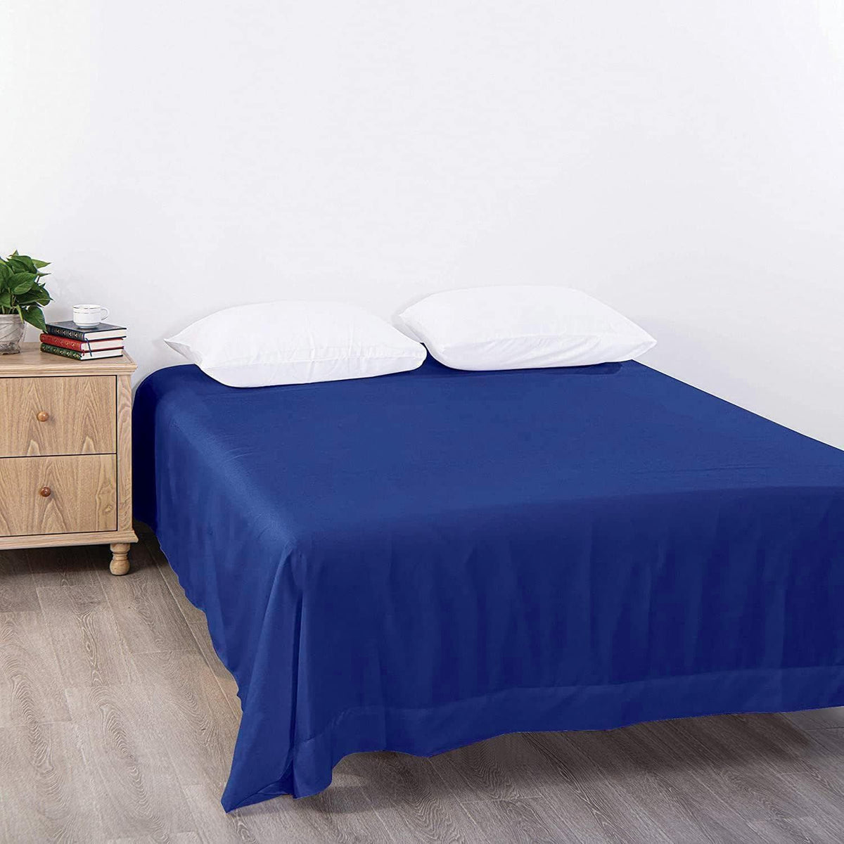 Elegant Comfort Premium Hotel Quality 1-Piece Double Flat Sheet, Luxury and Softest 2000 Thread Count Bedding Flat Sheet(Double,Royal blue)