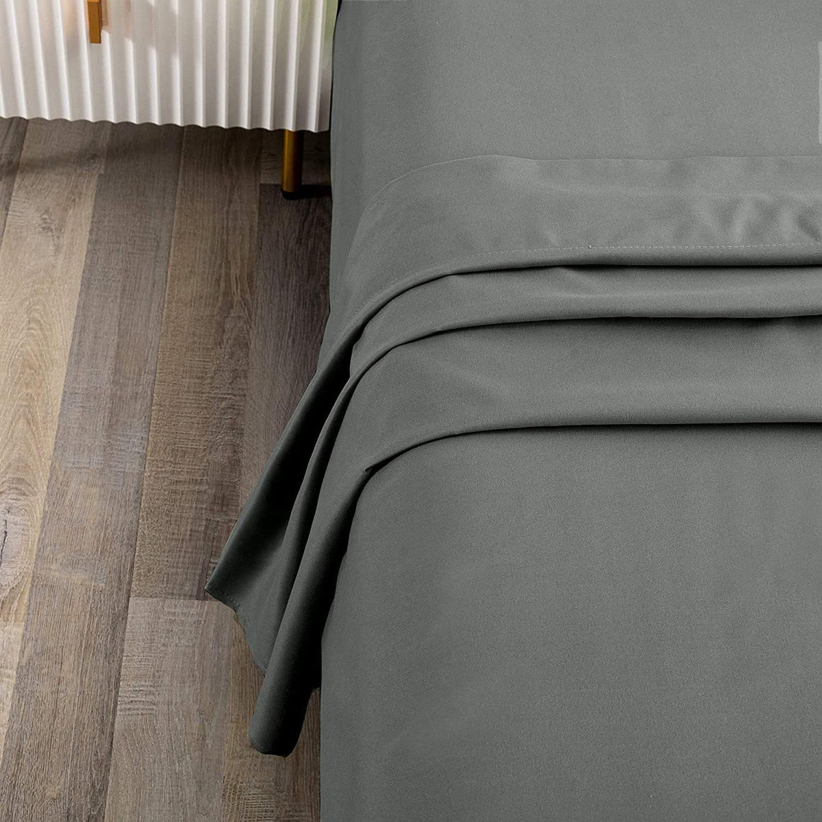 Elegant Comfort Premium Hotel Quality 1-Piece Double Flat Sheet, Luxury and Softest 2000 Thread Count Bedding Flat Sheet(Double,Grey)