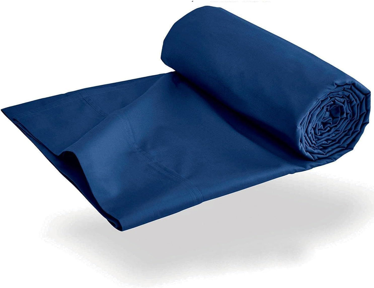Elegant Comfort Premium Hotel Quality 1-Piece Double Flat Sheet, Luxury and Softest 2000 Thread Count Bedding Flat Sheet(Double,Navy)