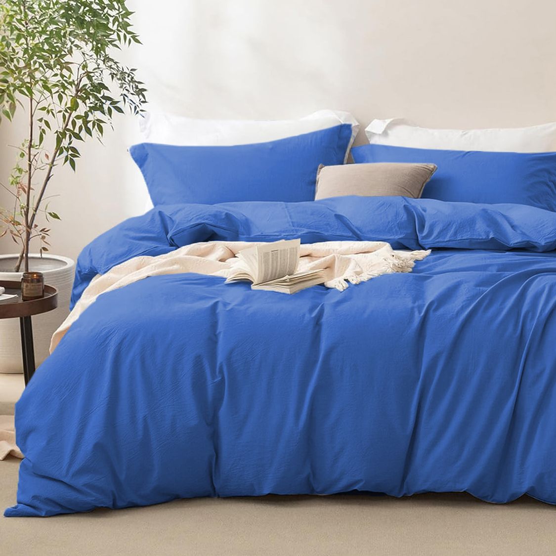 3 Piece Hotel Soft Microfiber Quilt Cover Set-2000TC Duvet/Donna Cover Set & Pillowcases -1 Quilt Cover Zipper Closure & 1 x Pillowcases-Breathable Bedding - Wrinkle, Fade, Stain Resistant(Royal blue,King)