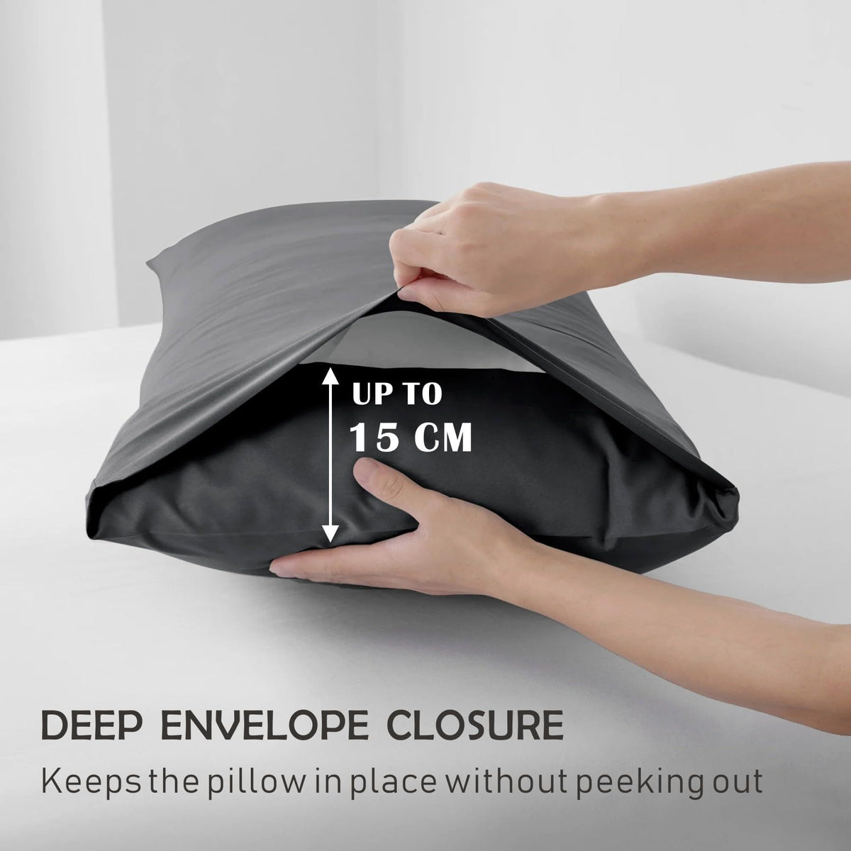 3 Piece Fitted Sheet Set- Fitted Sheet & Pillowcases -Breathable Bedding - Wrinkle, Fade, Stain Resistant- 40cm Deep Pocket Fitted Bed Sheet Set(Dark gray,King)