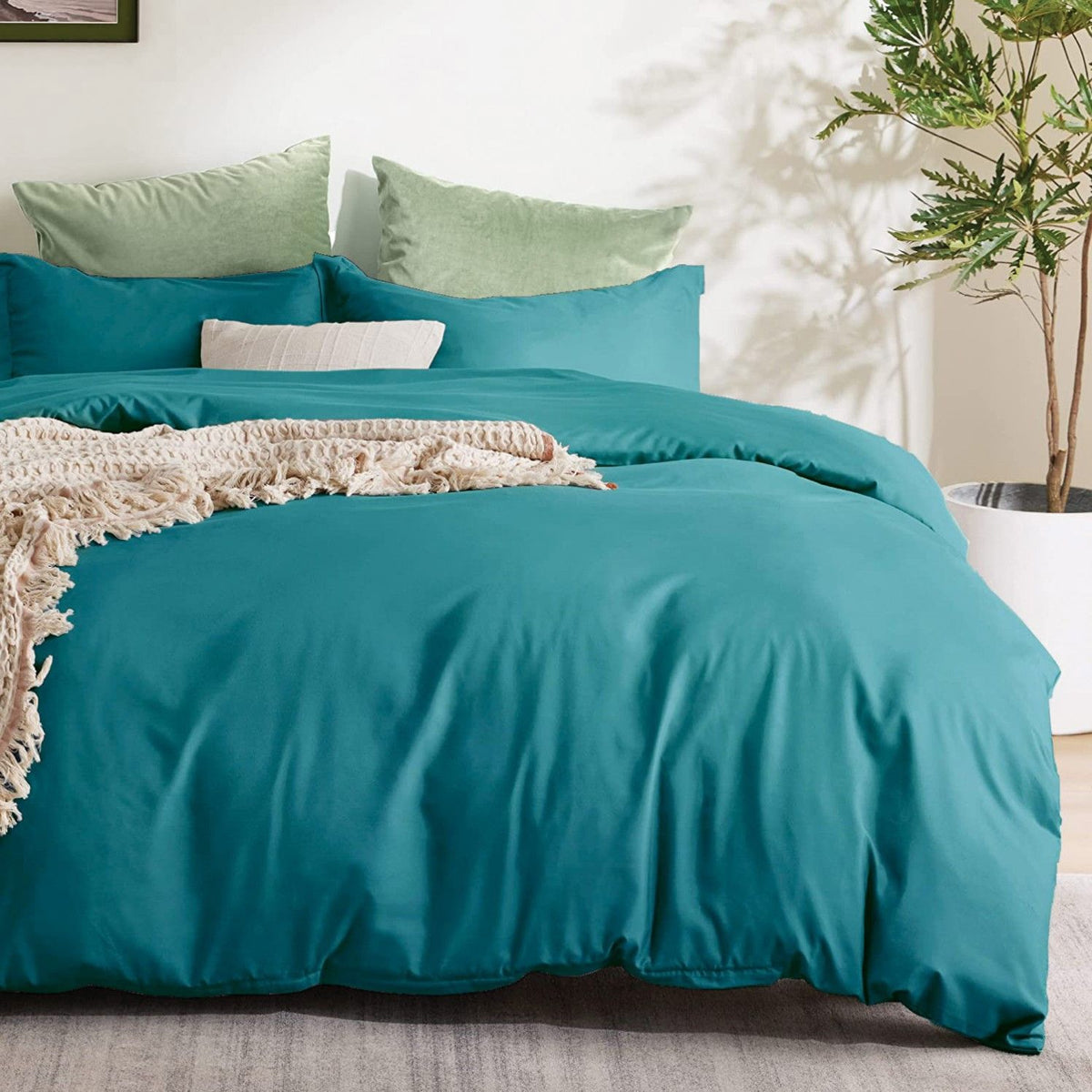 2 Piece Hotel Soft Microfiber Quilt Cover Set-2000TC Duvet/Donna Cover Set & Pillowcases -1 Quilt Cover Zipper Closure & 1 x Pillowcases-Breathable Bedding - Wrinkle, Fade, Stain Resistant(Biscay blue,King Single)