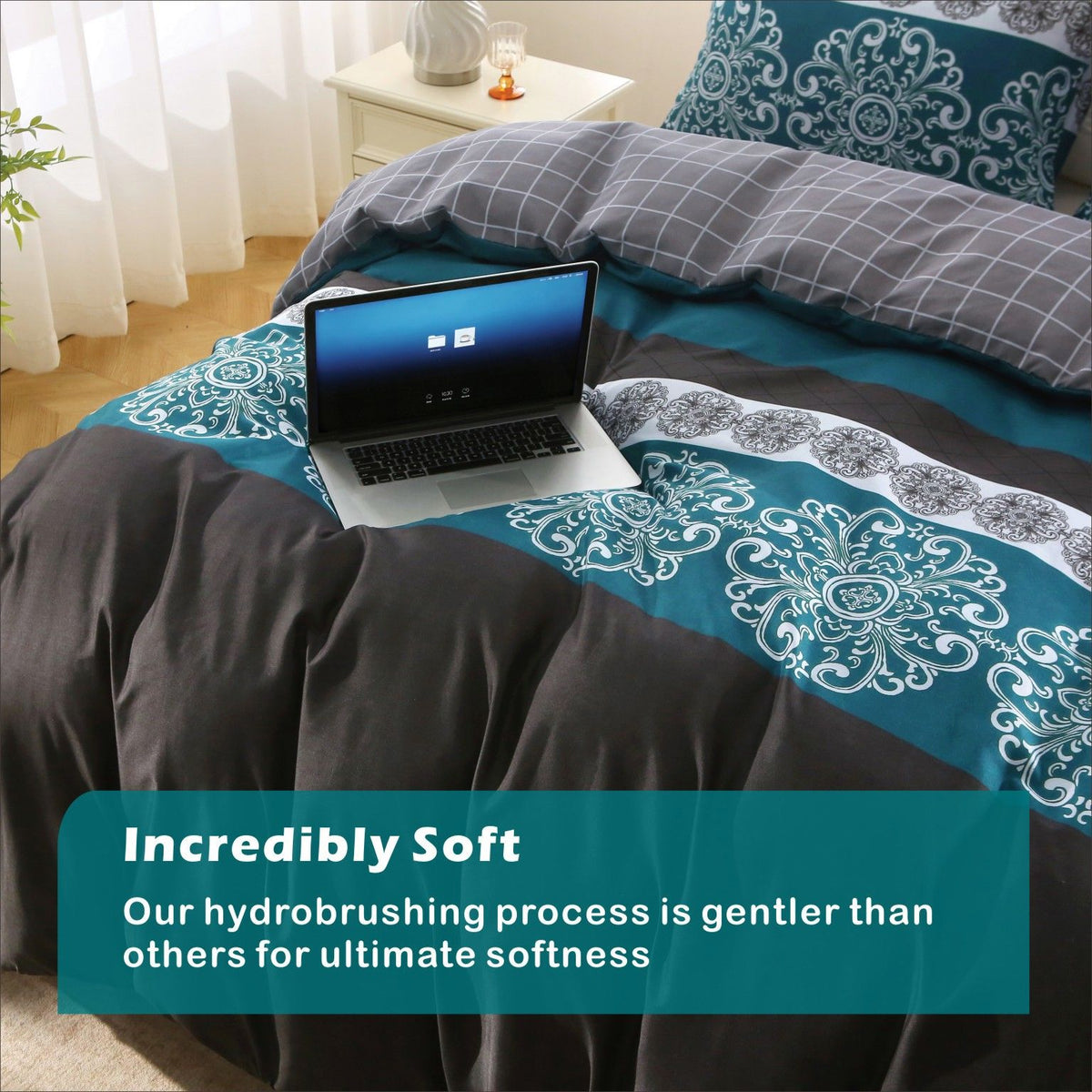 3 Piece Hotel Soft Microfiber Quilt Cover Set-2000TC Duvet/Donna Cover Set & Pillowcases -1 Quilt Cover Zipper Closure & 1 x Pillowcases-Breathable Bedding - Wrinkle, Fade, Stain Resistant(Bohemian,Queen)