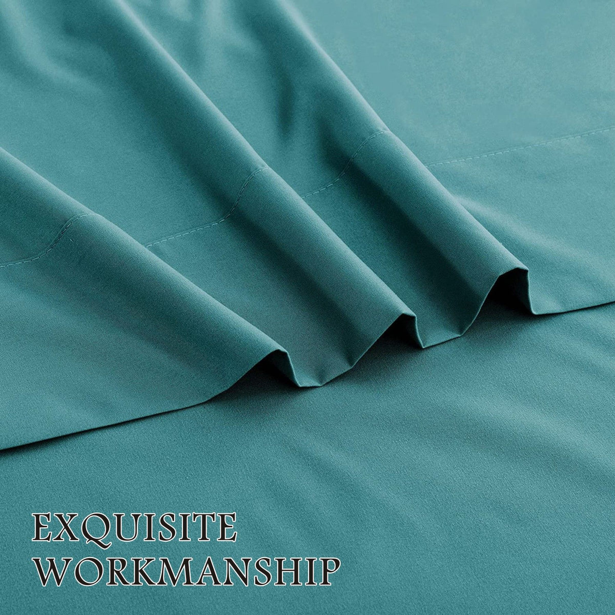 3 Piece Bed Sheet Set- Bedding Sheets & Pillowcases -Breathable Bedding - Wrinkle, Fade, Stain Resistant-Deep Pocket Flat Fitted Bed Sheet Set(Biscay blue,Single)
