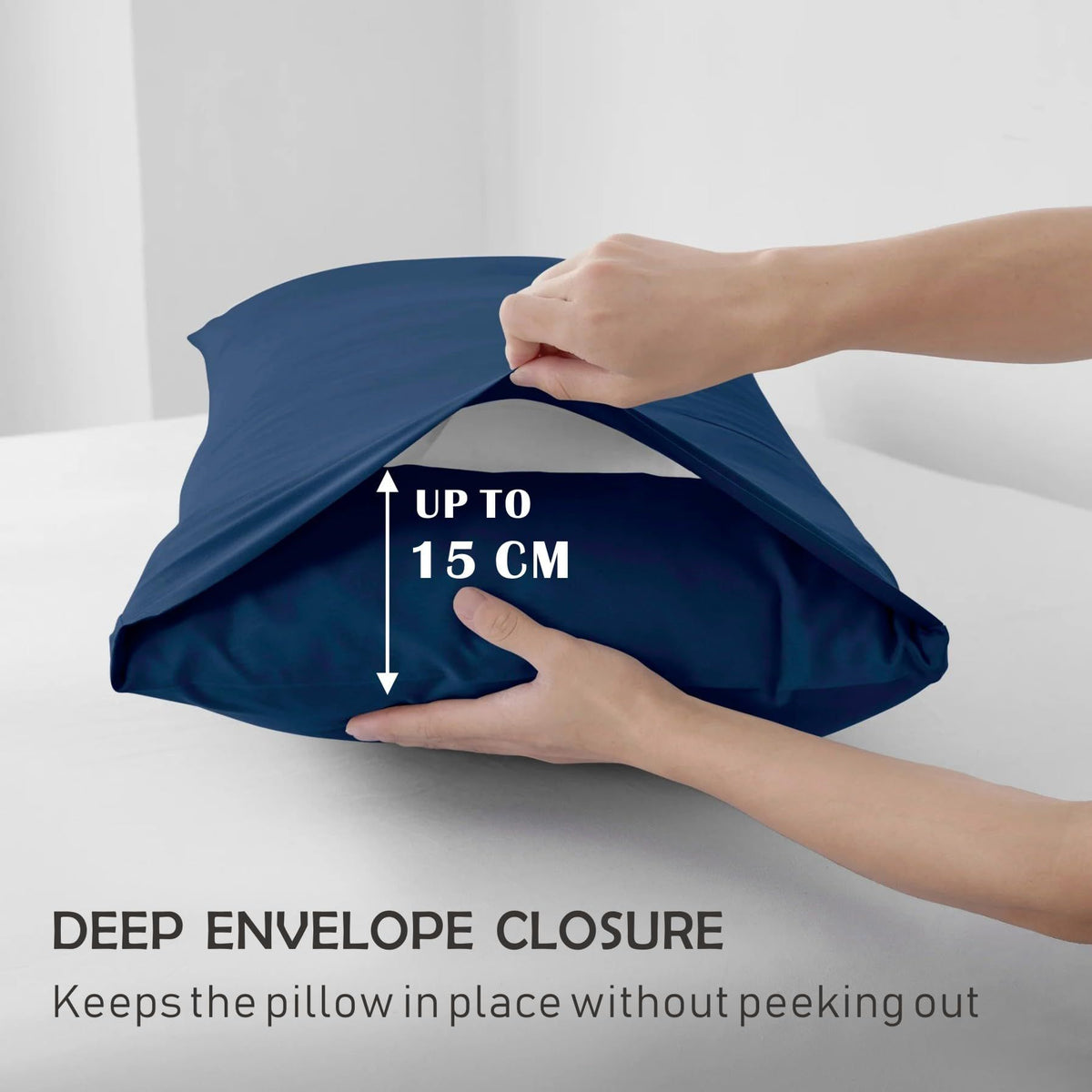 3 Piece Fitted Sheet Set- Fitted Sheet & Pillowcases -Breathable Bedding - Wrinkle, Fade, Stain Resistant- 40cm Deep Pocket Fitted Bed Sheet Set(Navy,Super King)