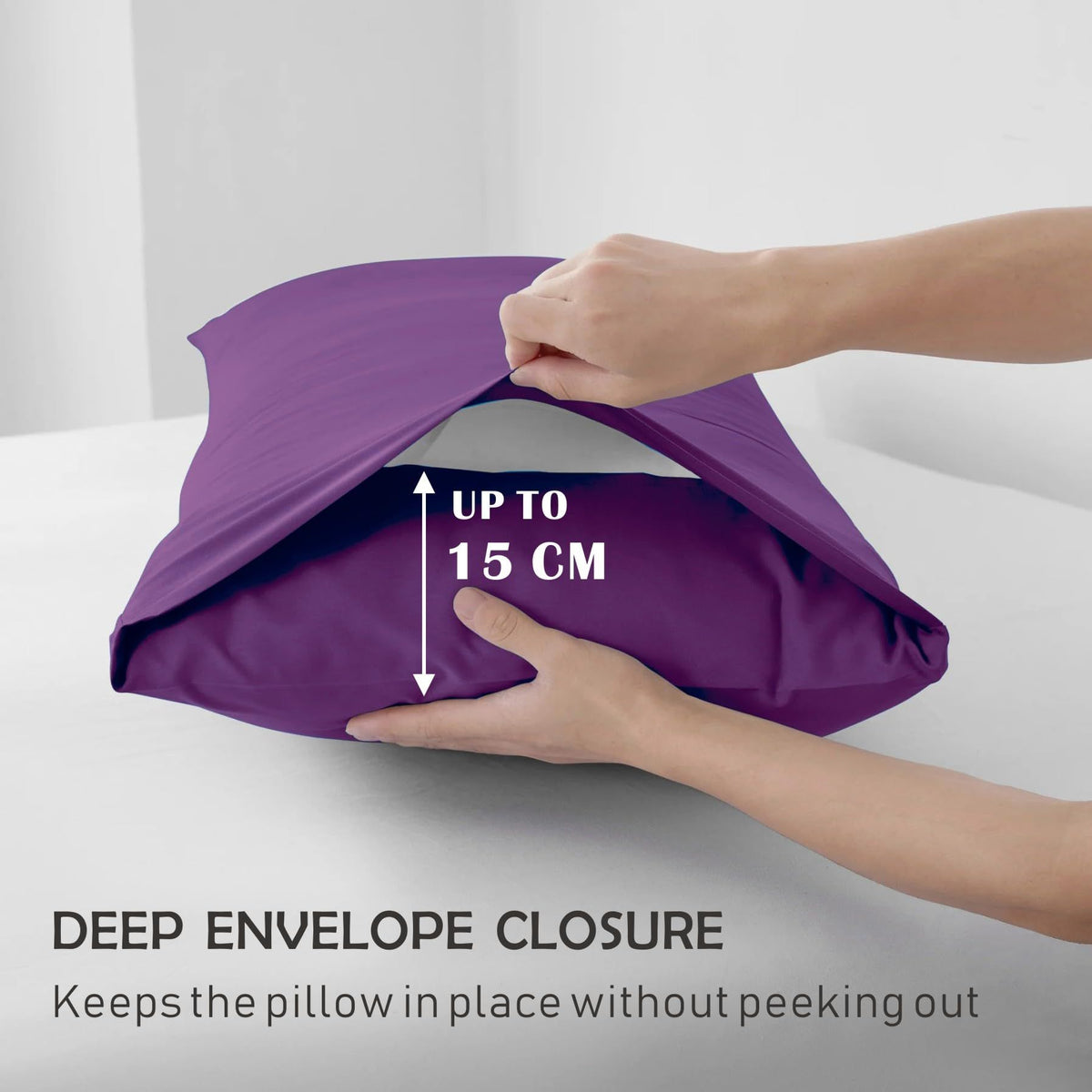 3 Piece Fitted Sheet Set- Fitted Sheet & Pillowcases -Breathable Bedding - Wrinkle, Fade, Stain Resistant- 40cm Deep Pocket Fitted Bed Sheet Set(Purple,Super King)