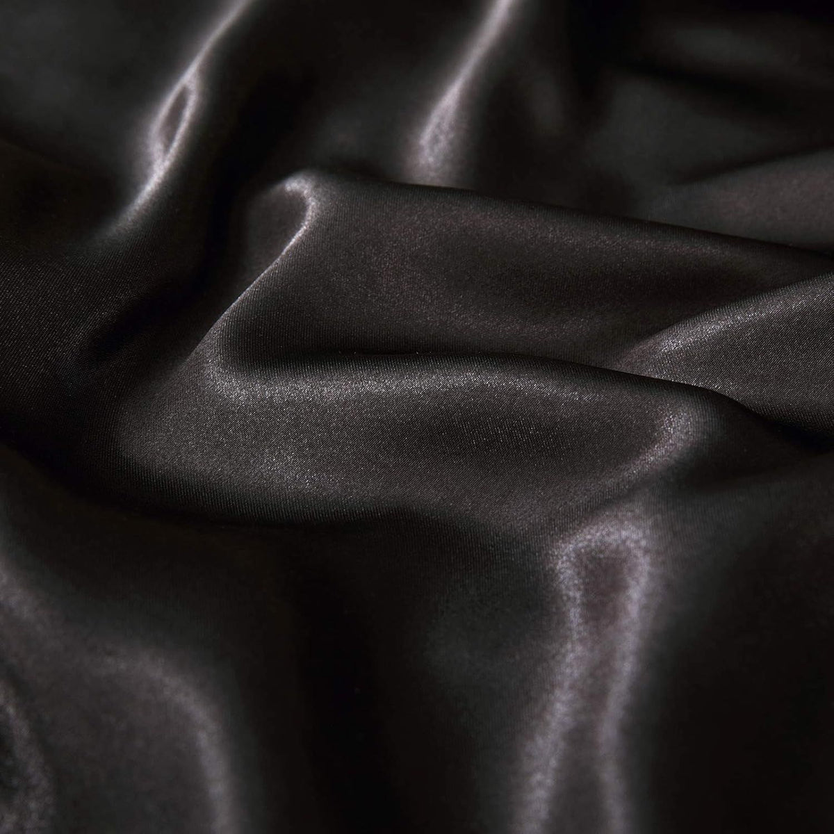 Satin Quilt cover Set Hotel 3 Pieces Quilt cover with Pillowcase, Art Silk Bedding Set-Luxury Soft Silky pillowcase for Hair and Skin, Similar to Silk Duvet/Donna Cover Set- 3 Pieces(King,Black)