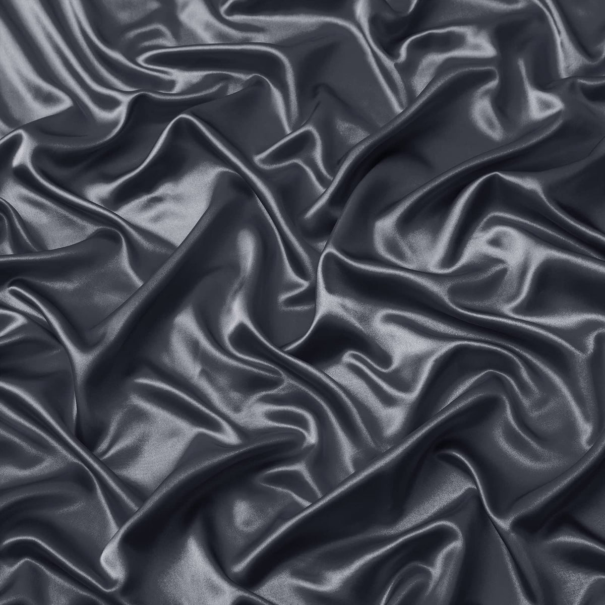 Satin Fitted Sheet Set Hotel 3 Pieces Fitted Sheet with Pillowcase, Art Silk Bedding Set-Luxury Soft Silky Sheets for Hair and Skin, Similar to Silk Fitted Sheets Set 3 Pieces(Super King,Grey)