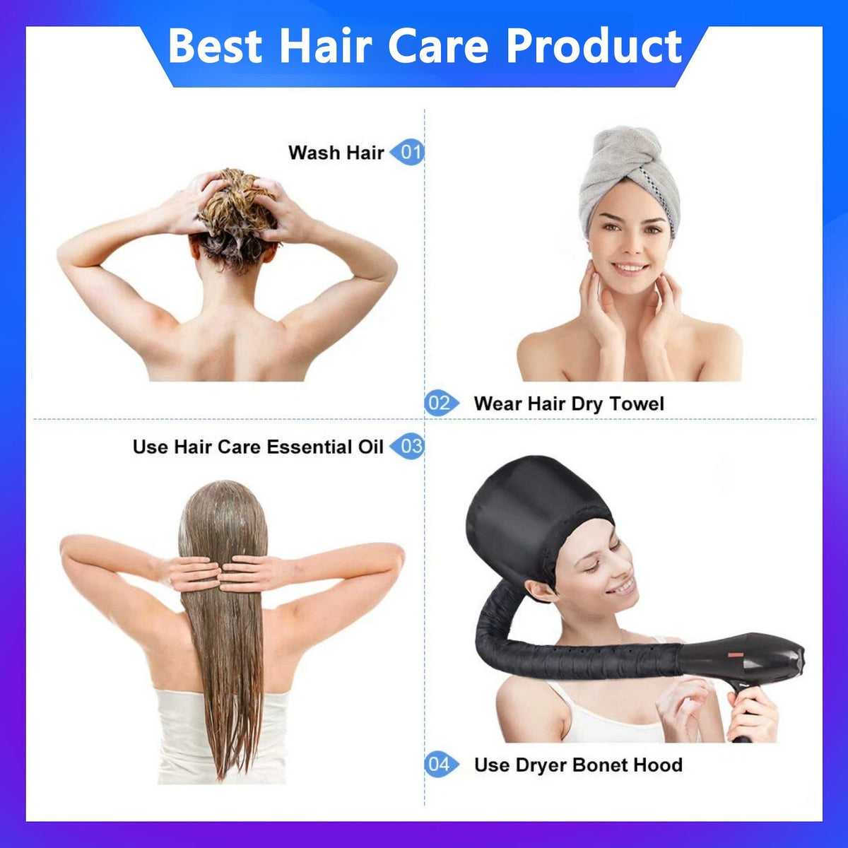 Silk Bonnet for Sleeping and Hooded Hair Dryer Attachment Set, Elastic Tie Band Sleep Bonnet for Women Curly Hair, Fast Drying Hair Dryer Diffuser Cap for Hair Care, Styling