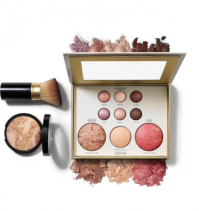 3pcs Baking Makeup Palette - Includes Brush, Facial Powder, Powder Blusher Eye