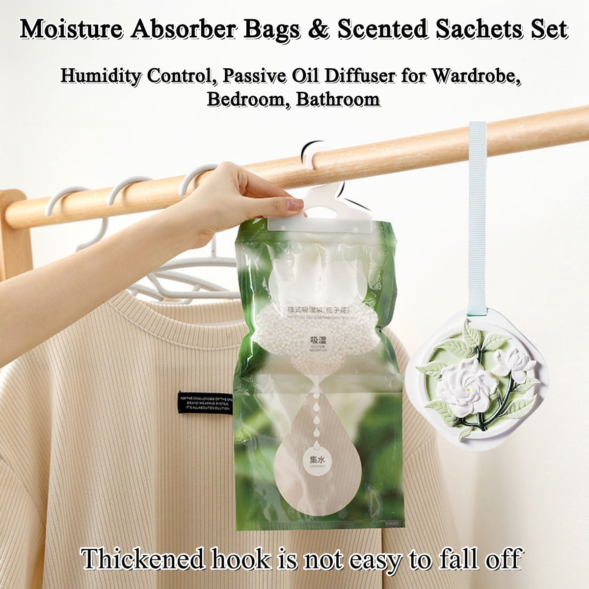Moisture Absorber Bags & Scented Wardrobe Fresheners (9 - Pack), Gardenia