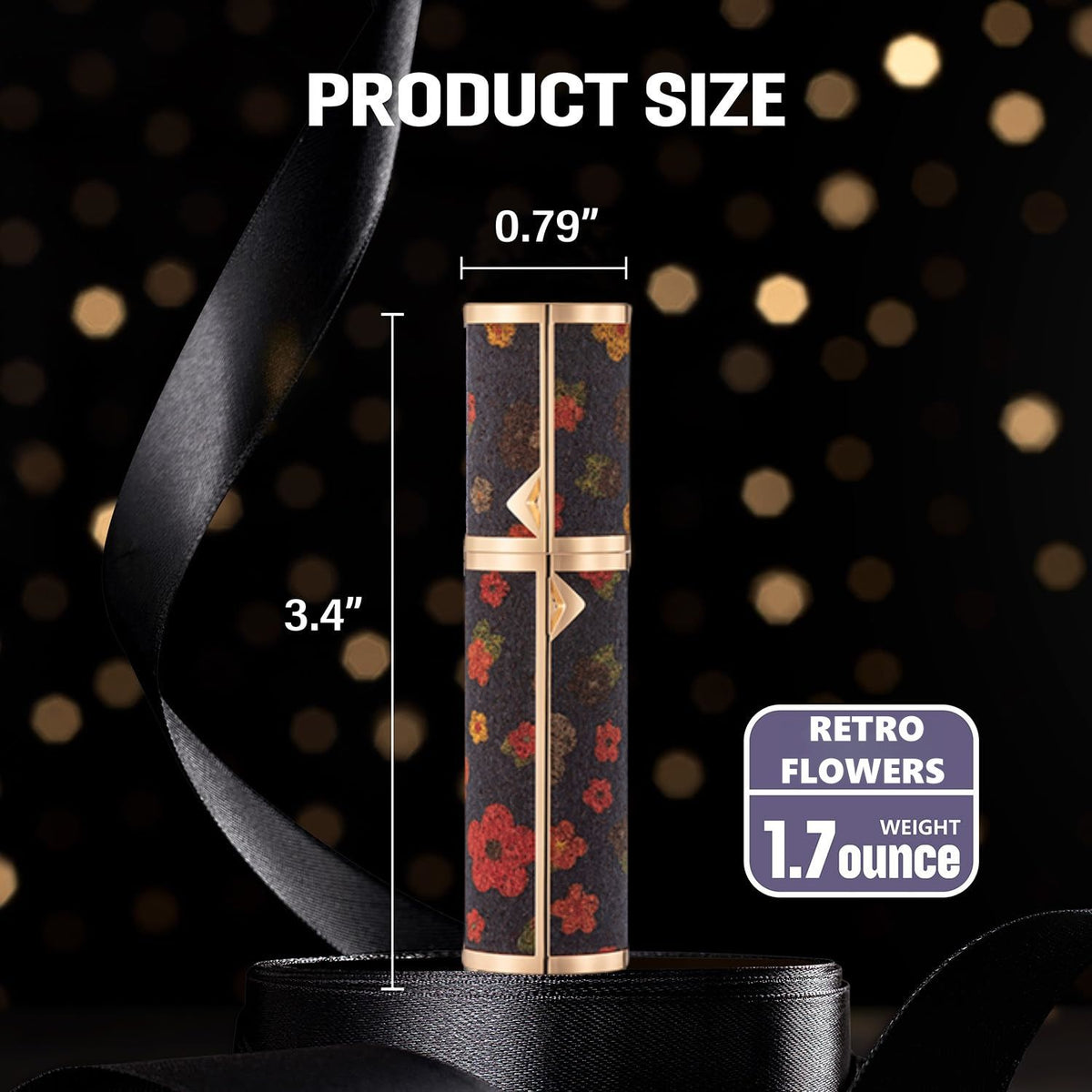 5ML Travel Perfume Atomizer, Refillable Perfume Bottle with Retro Pattern, Leakproof Portable Small Spray Bottle for Women & Men, Elegant Mini Fragrance Accessory
