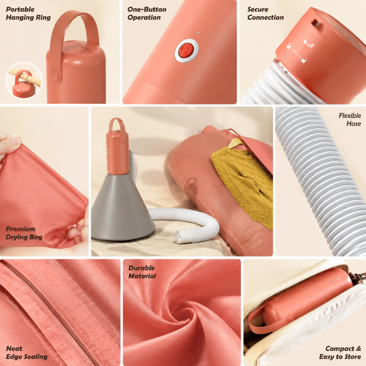 Blanket Warmer, 500W Mini Dryer Travel Clothes Dryer Machine, Comfortable Warm