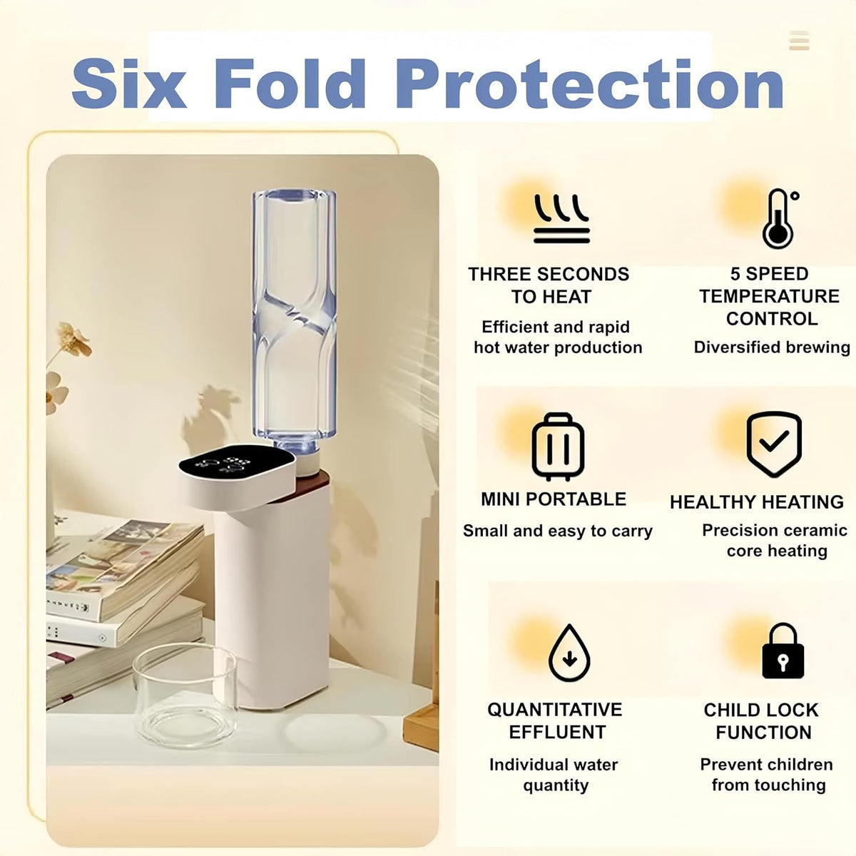 Instant Hot Water Dispenser, 3S Rapid Heating Electric Water Boiler with