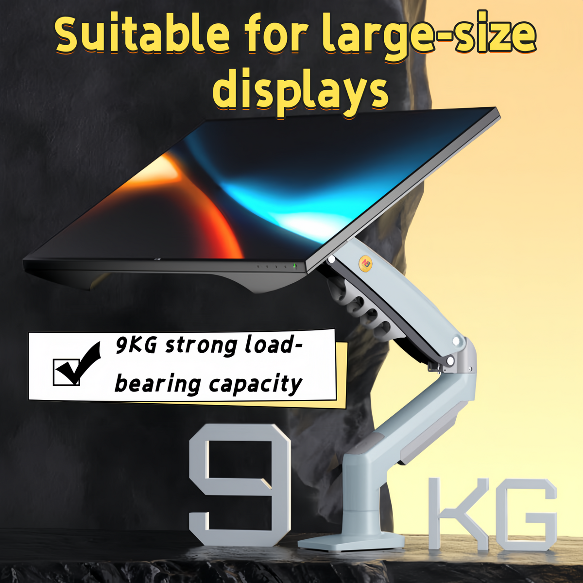 Single Monitor Arm for 17 - 30 Inch Screens, Height Adjustable Desk Mount