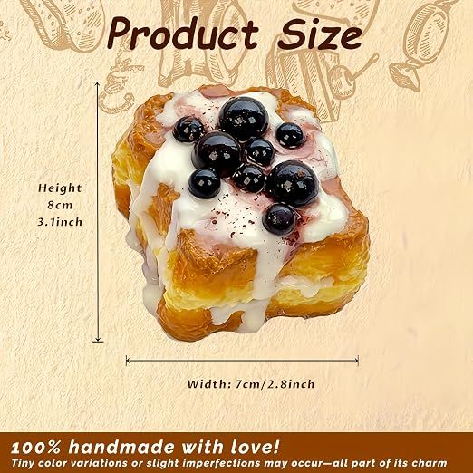 Creative Pearl Toast Slow - Rising Stress - Relieving Toy, Handmade, Soft