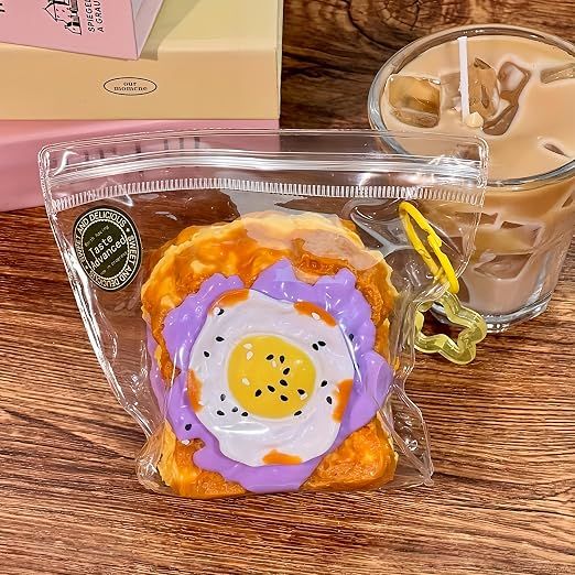Creative Fried Egg Toast Slow - Rising Stress - Relieving Toy, Handmade, Soft