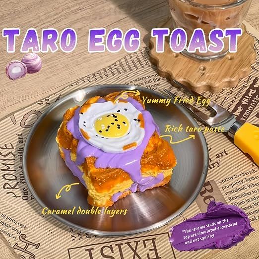 Creative Fried Egg Toast Slow - Rising Stress - Relieving Toy, Handmade, Soft