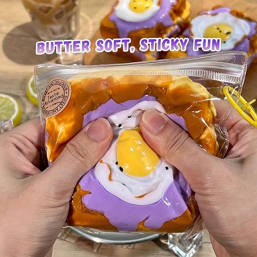 Creative Fried Egg Toast Slow - Rising Stress - Relieving Toy, Handmade, Soft