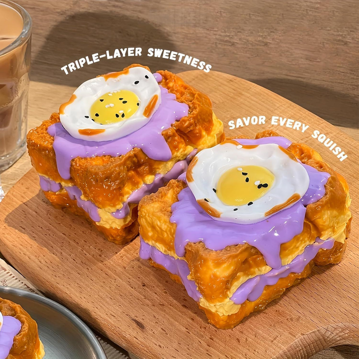 Creative Fried Egg Toast Slow - Rising Stress - Relieving Toy, Handmade, Soft