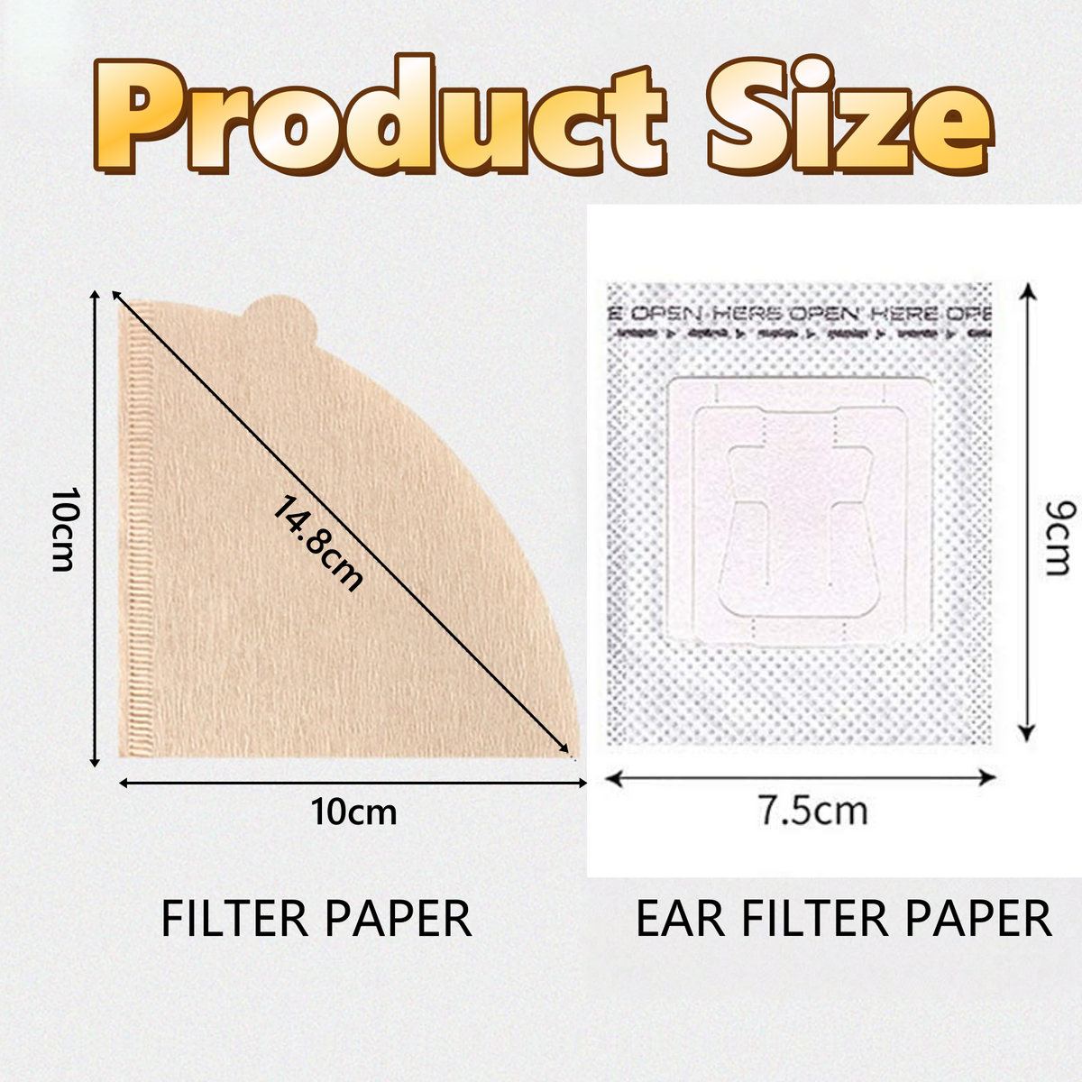 Coffee Filter Paper, 100Pcs V60 Cone&50Pcs Hanging Ear Drip, Disposable