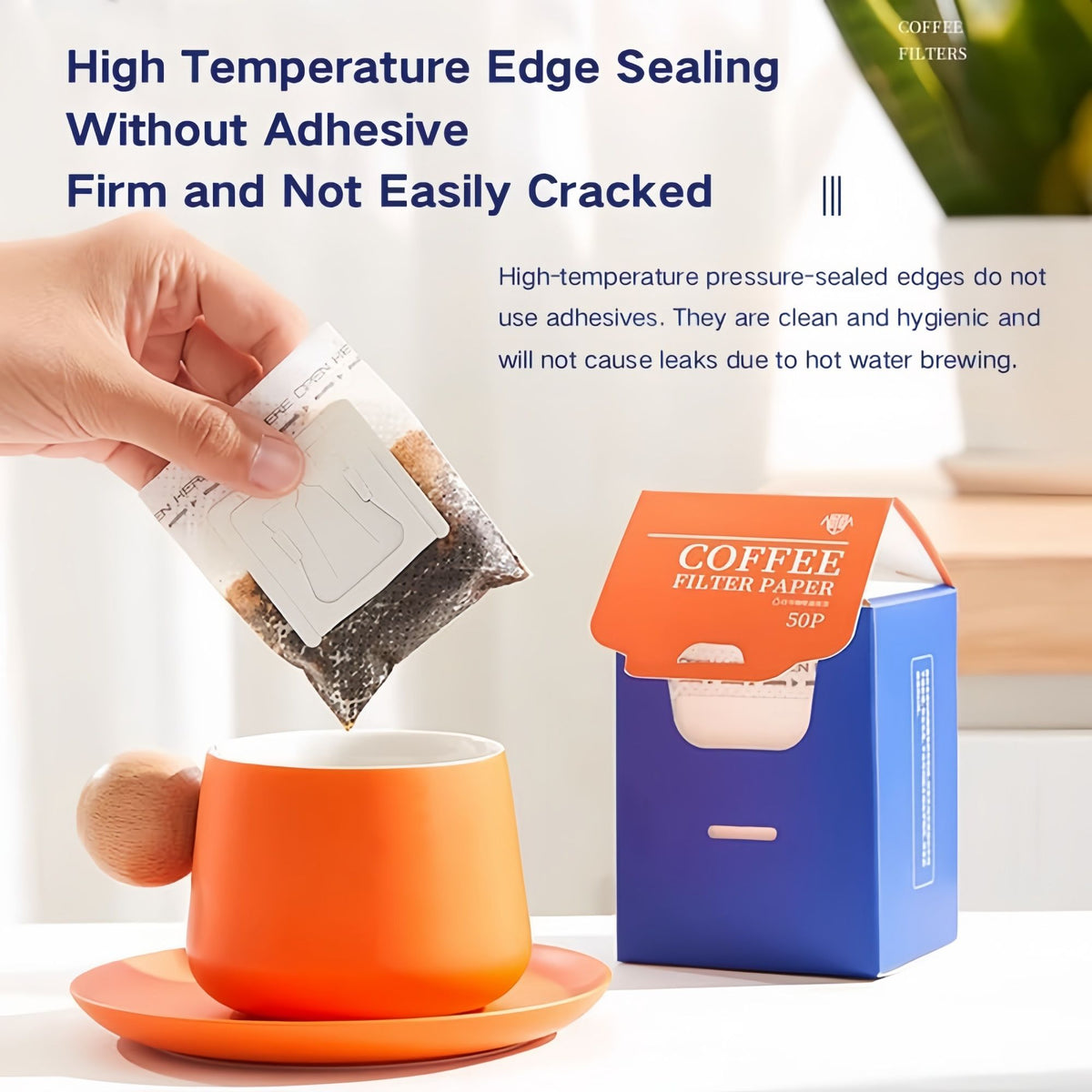 Coffee Filter Paper, 100Pcs V60 Cone&50Pcs Hanging Ear Drip, Disposable