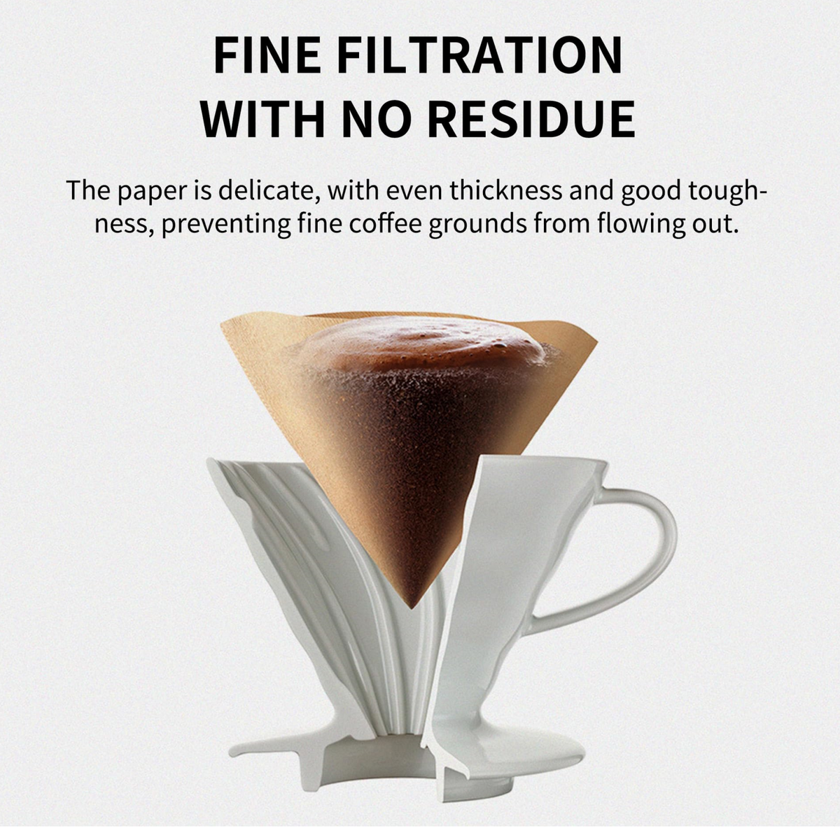 Coffee Filter Paper, 100Pcs V60 Cone&50Pcs Hanging Ear Drip, Disposable