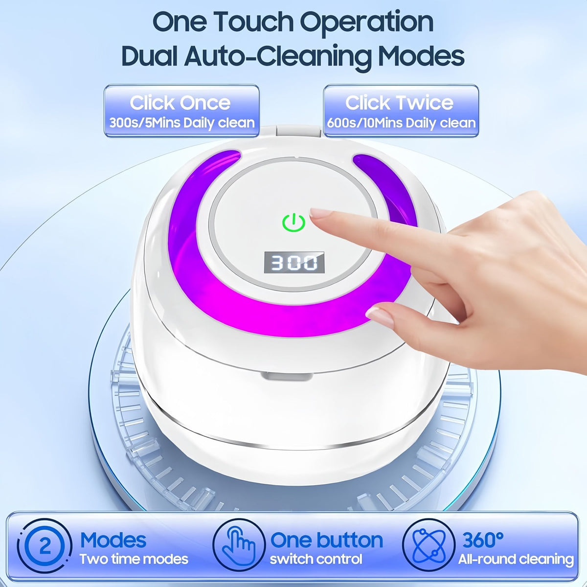 Ultrasonic Retainer Cleaner, 42kHz UV Denture Cleaner for Dentures Aligner