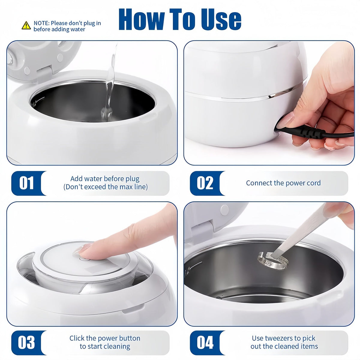 Ultrasonic Retainer Cleaner, 42kHz UV Denture Cleaner for Dentures Aligner