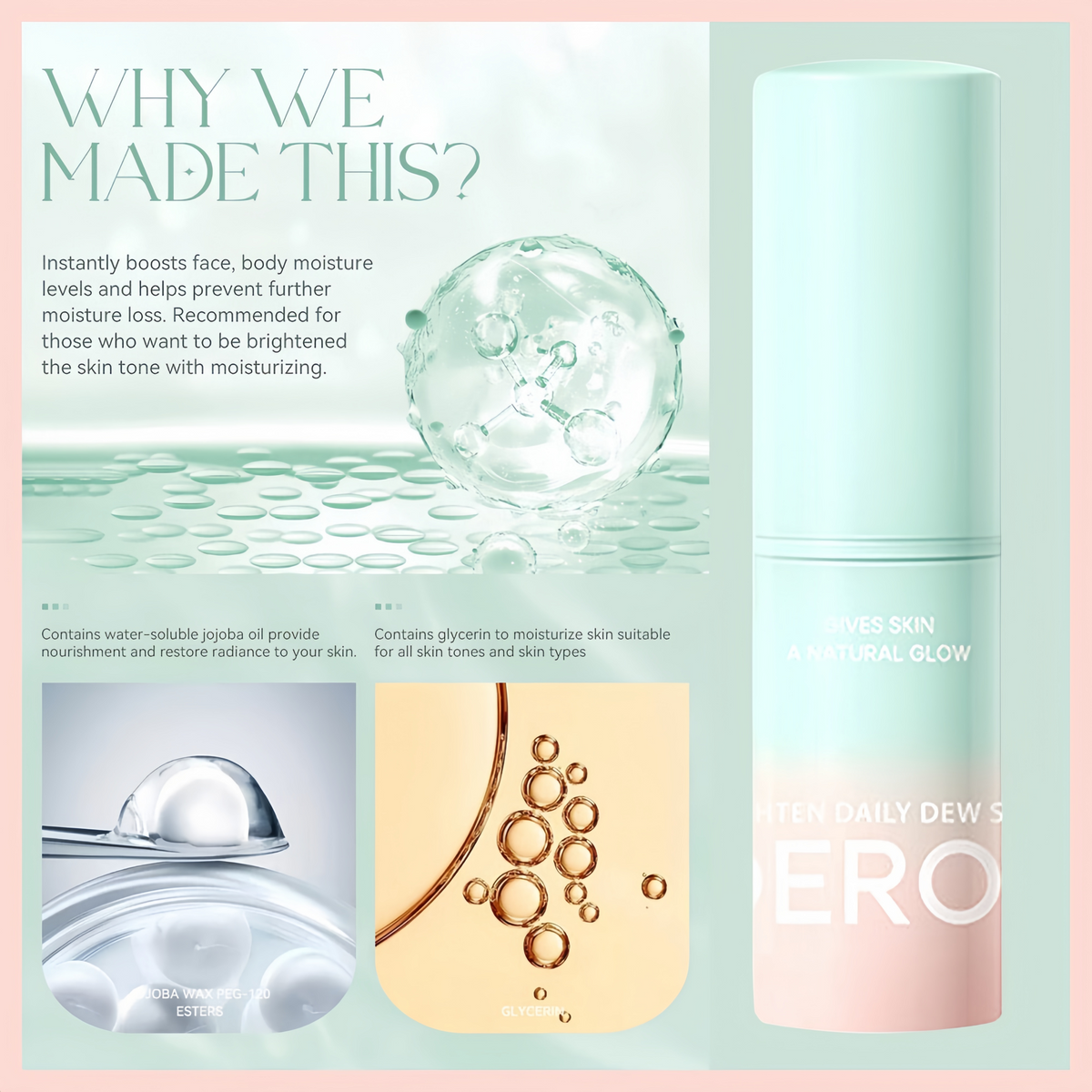 Eye Brightening Concealer&Multi Hydrating Moisturizing Stick Set,Reduce Wrinkle,Conceal Dark Circles, Colour-Correcting Eye&Facial Serum Balm