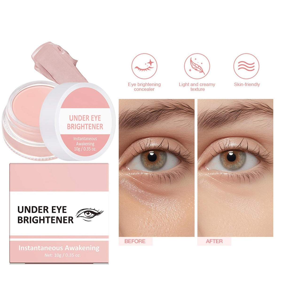 Eye Brightening Concealer&Multi Hydrating Moisturizing Stick Set,Reduce Wrinkle,Conceal Dark Circles, Colour-Correcting Eye&Facial Serum Balm