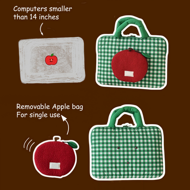 14 Inch Cute Laptop Sleeve w/ Removable Mini Pro Travel Daily Accessories