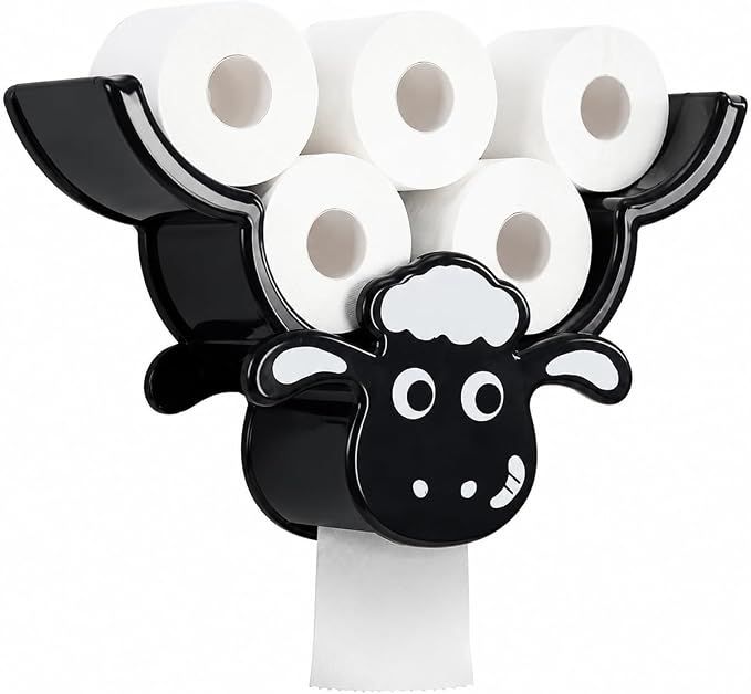 Creative Sheep Toilet Paper Holder, Wall - Mounted Metal Tissue Storage Rack