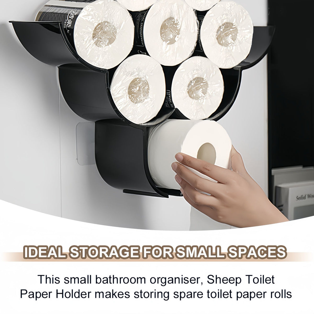 Creative Sheep Toilet Paper Holder, Wall - Mounted Metal Tissue Storage Rack