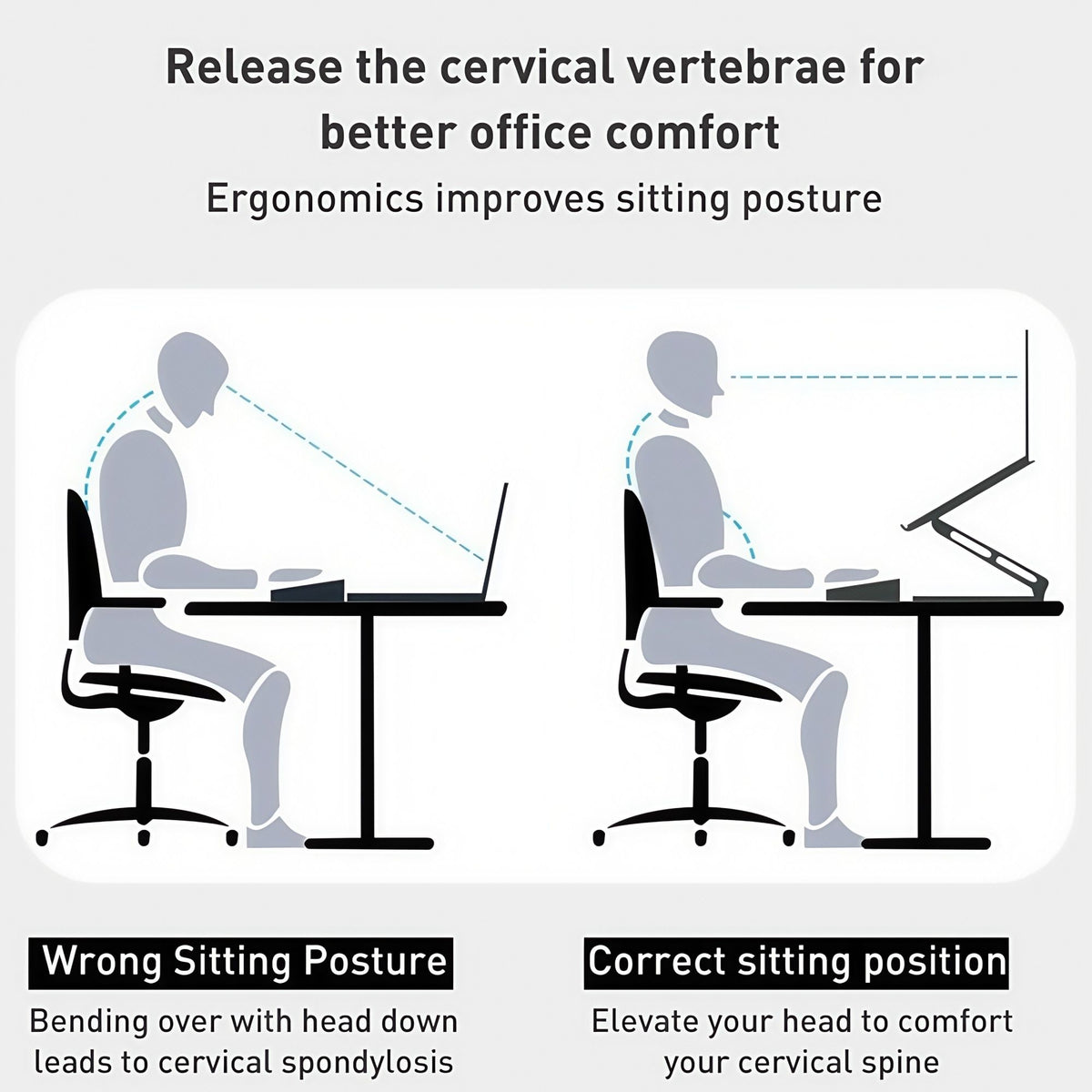 Ergonomic Adjustable Laptop Stand with Cooler,6”Laptops Notebook Alloy Riser Holder Computer Stand Compatible with Dell,Hp,Pad,Air Pro