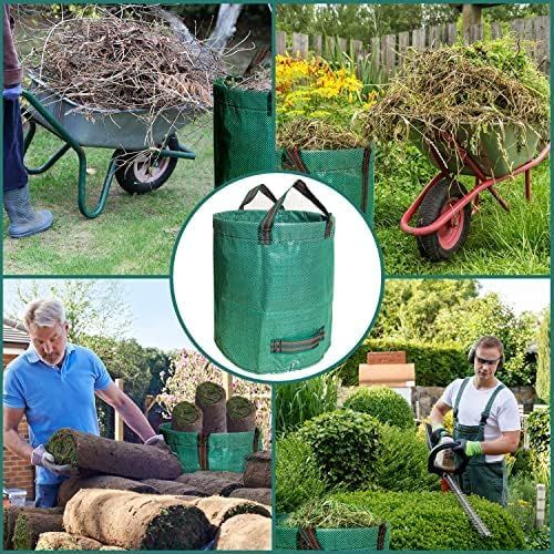 500L Yard Waste Bags 2 Pack, Heavy Duty Garden Waste Bags with Reinforced Handles, Large Reusable Leaf Bags for Lawn Leaves Grass Yard Debris Storage Garden Cleanup