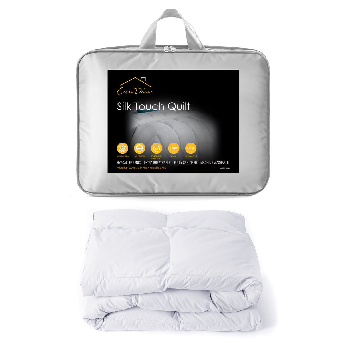 Casa Decor Silk Touch Quilt 360GSM All Seasons Antibacterial… - V160-10001660