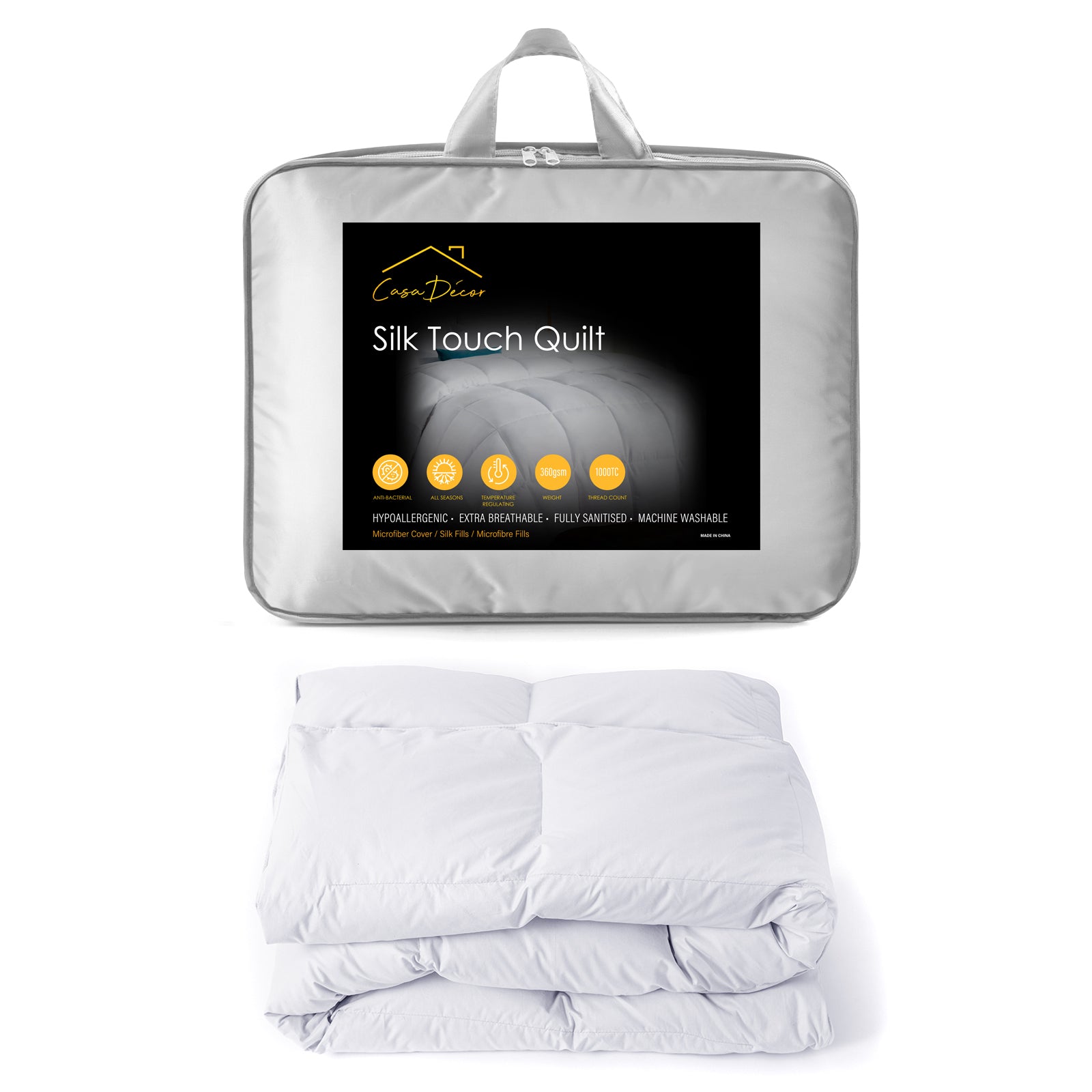 Casa Decor Silk Touch Quilt 360GSM All Seasons Antibacterial… - V160-10001660